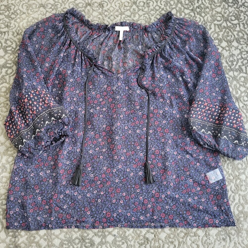 Joie Boho 100% Silk Blouse Size M - Picture 3 of 8